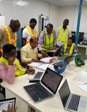 Nigerchin workers brainstorming - Nigerchin is the Leading Cables and Wire Manufacturer in Nigeria